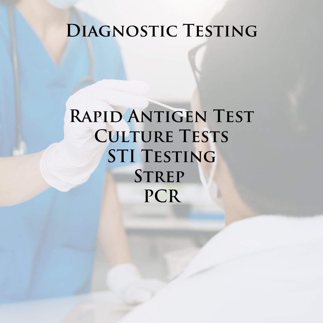 Types of diagnostic tests that use foam swabs.