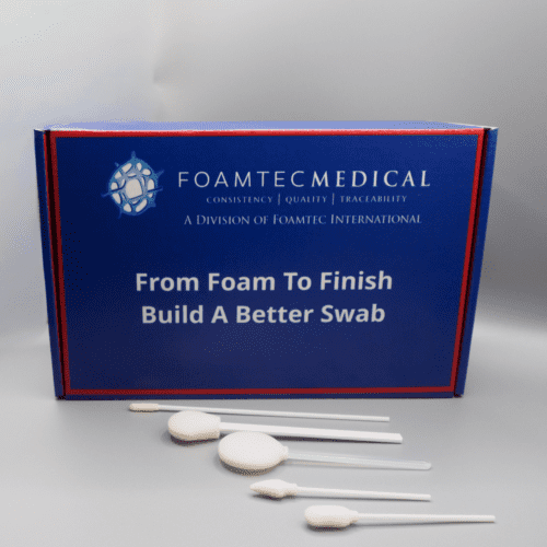 Build a Better Swab box with various medical swabs that Foamtec Medical has developed